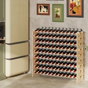 Garrafeira modular empilhável para 108 garrafas de vinho de 9 níveis para adega de cozinha Wine Bar Natural