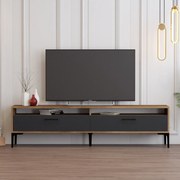 Móvel TV Istanbul – Nogueira e Antracite – 180x35x47 cm
