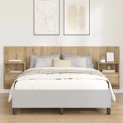 vidaXL Cabeceira com Armário com gaveta 3 pcs Carvalho Artesanal