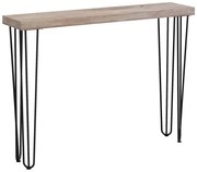 HOMCOM Mesa Consola Moderna Mesa de Entrada com Patas de Aço Anti-Tombo Móvel de Entrada 110x25x79,5 cm Madeira