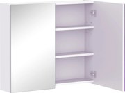 HOMCOM Armário de Parede com Espelho para Casa de Banho Prateleira Ajustável 70x15x60 cm Branco | Aosom Portugal