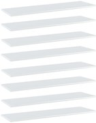 vidaXL Prateleiras estante 8pcs 100x30x1,5cm contrap. branco brilhante
