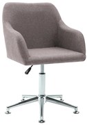 vidaXL Cadeira de escritório giratória tecido cinzento-acastanhado