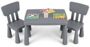 Conjunto de mesa infantil de 3 peças com 2 cadeiras para leitura - rosa
