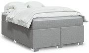 vidaXL Cama com molas/colchão 140x200 cm tecido cinzento-claro