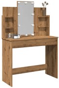 vidaXL Toucador com luzes LED 96x40x142 cm cor carvalho artisiano