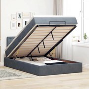 vidaXL Cama otomana com colchão 120x190 cm veludo cinzento-escuro