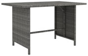 vidaXL Mesa de jantar para jardim 110x70x65 cm vime PE cinzento