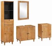 vidaXL Conjunto de Móveis para Banheiro com gaveta 4 pcs Castanho