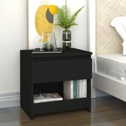vidaXL Mesa de cabeceira 40x30x39 cm contraplacado preto