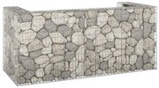 vidaXL Muro gabião p/ caixotes do lixo aço galvanizado 254x100x110 cm