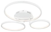 Candeeiro de teto moderno branco com LED e dimmer - Rondas Moderno