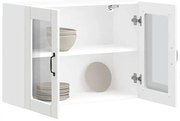 vidaXL Armário de parede de cozinha porta vidro Lucca branco