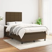vidaXL Cama com molas/colchão 120x200 cm tecido castanho-escuro