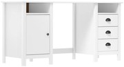 vidaXL Secretária Hill 150x50x74 cm pinho maciço branco