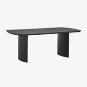 Mesa De Jantar Retangular 200x100 Cm Em Mdf Tuaregue Preto Claro - Sklum