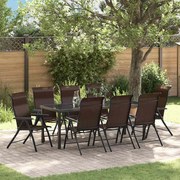 vidaXL Conjunto de Jantar de Jardim 9 Peças em Polyrattan Castanho