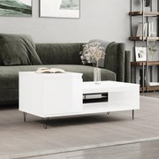 vidaXL Mesa de centro 100x50x45 cm derivados madeira branco brilhante