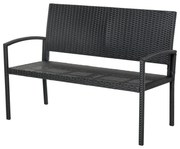 Outsunny Banco Jardim Lounge Cadeira 2 Lugares Móveis para Jardim Exterior Terraço 2 Lugares Rattan Sintético Carga 320kg | Aosom Portugal