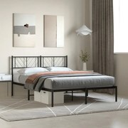 Estrutura de cama com cabeceira 140x200 cm metal preto