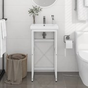 vidaXL Estrutura p/ lavatório casa de banho ferro 40x38x83 cm branco