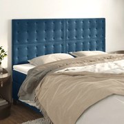 Cabeceira de cama 4 pcs veludo 80x5x78/88 cm azul-escuro