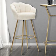 BANCO DE BAR VIENNA 55X53X110 CM CREME E DOURADO