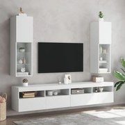 Móveis de TV com luzes LED 2 pcs 30,5x30x102 cm branco