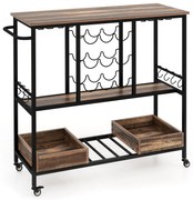 Mesa de centro retangular com tampo transparente e estrutura de madeira de borracha - Natural