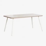 Mesa De Jantar Retangular 160x90 Cm Em Vidro Arhiza Tapioca Bege - Sklum