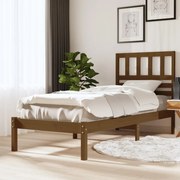 Estrutura cama de solteiro 90x190 cm pinho maciço castanho mel