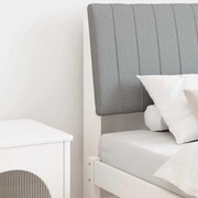 vidaXL Cabeceira estofada Cinzento-claro 90 cm