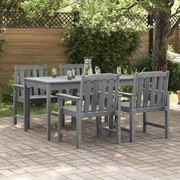 vidaXL Cadeiras de jantar para jardim , 4 pcs, cinza claro, 65.5x55.5x88 cm, HDPE