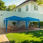 Tenda jardim dobrável 3x6m Proteção UV 50+ com saco transporte festas, eventos, feiras Azul