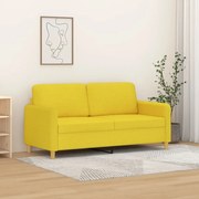 vidaXL Sofá de 2 lugares 140 cm tecido amarelo-claro