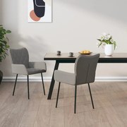 vidaXL Cadeiras de jantar 2 pcs tecido cinzento-claro