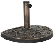 Outsunny Base Chapéu de Sol Semicircular Suporte Estável Enchimento Cimento 9,5 kg Jardim Terraço 50x31,5x32 cm Cor Bronze | Aosom Portugal