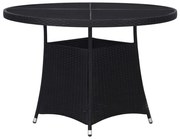 Mesa de jardim em vime PE 110x74 cm preto