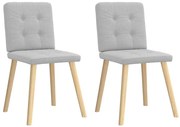 vidaXL Cadeiras de jantar 2 pcs tecido cinza nuvem
