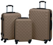 vidaXL Conjunto de tróleis estojo rígido 3 pcs ABS castanho