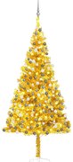 vidaXL Árvore Natal artificial pré-iluminada c/bolas 240cm PET dourado