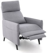 Poltrona reclinável de tecido de linho com encosto ajustável e apoio para os pés - cinza escuro