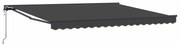 vidaXL Toldo Retrátil Antracite 400 × 300 cm Poliéster e Metal