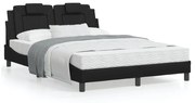 vidaXL Estrutura de cama Viana sem colchão 120x200cm couro artificial preto