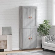 vidaXL Armário alto 69,5x34x180 cm derivados de madeira sonoma cinza