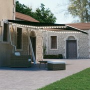 vidaXL Toldo automático com LED e sensor de vento 450x300 cm antracite