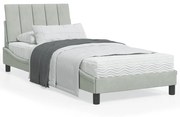 vidaXL Estrutura de cama sem colchão 90x190 cm veludo cinzento-claro