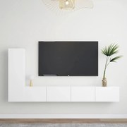 3 pcs conjunto de móveis de TV contraplacado branco