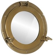 vidaXL Espelho de parede estilo escotilha Ø38 cm alumínio e vidro
