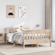 vidaXL Cama sem colchão 140x200 cm madeira de pinho maciça